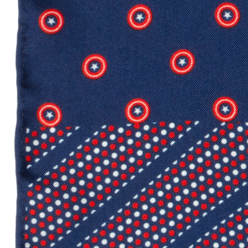  Cufflinks Captain America Shield Navy Pocket Square - Default Title - Bonton