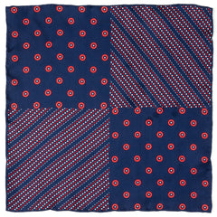 Captain America Shield Navy Pocket Square