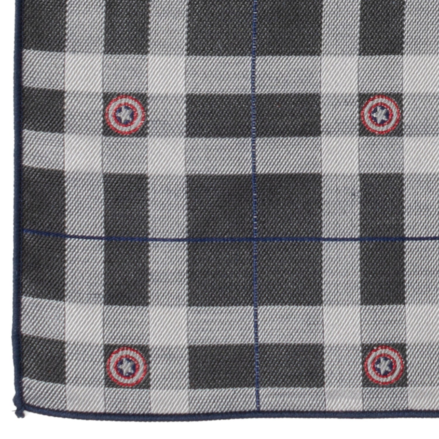  Cufflinks Captain America Gray Plaid Pocket Square - Default Title - Bonton