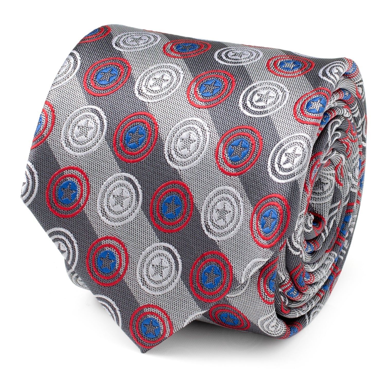  Cufflinks Captain America Gray Stripe Men's Tie - Default Title - Bonton