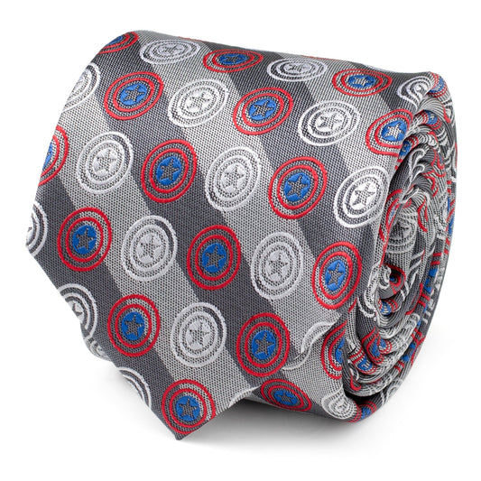 Captain America Gray Stripe Men's Tie