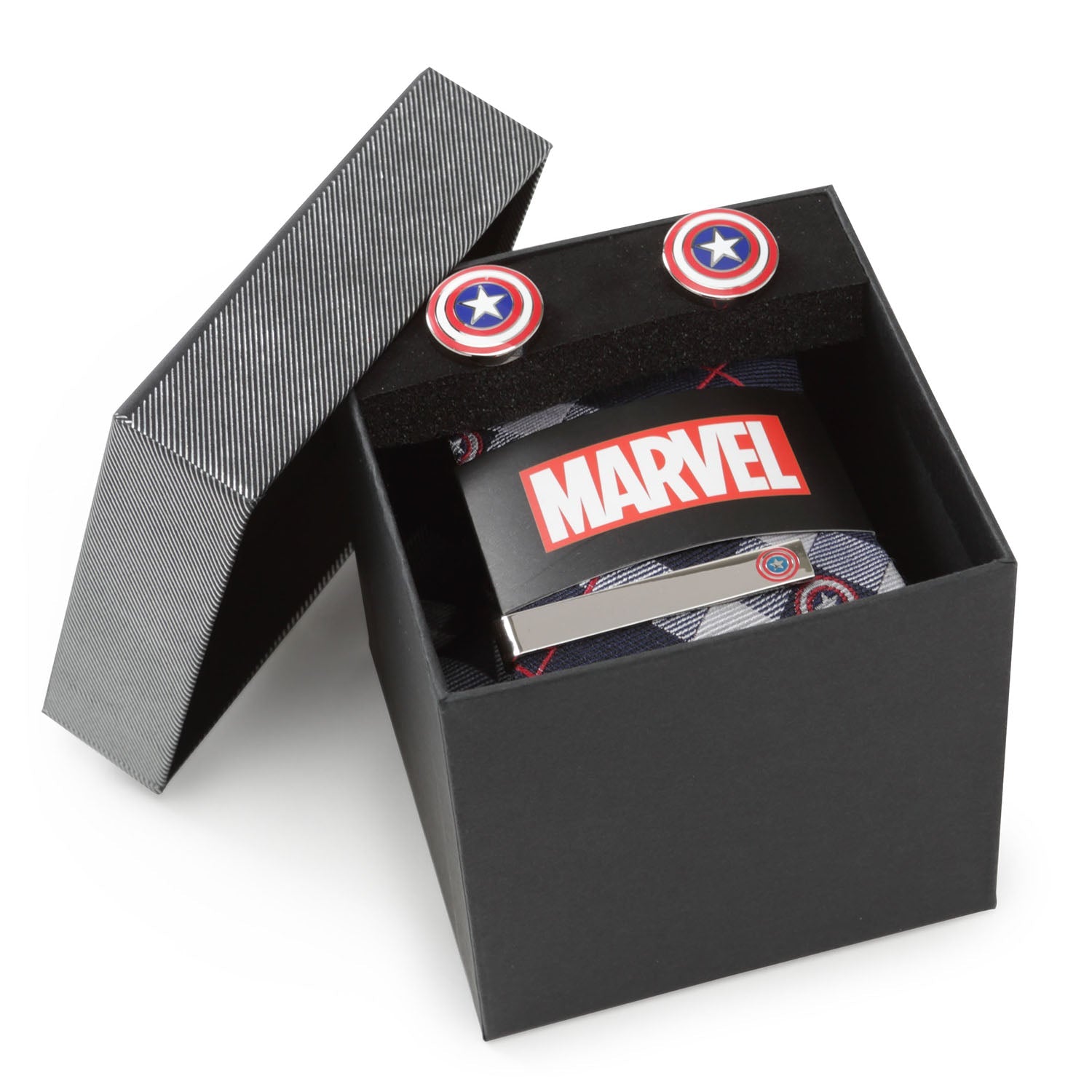  Cufflinks Captain America Favorites Necktie Gift Set - Default Title - Bonton