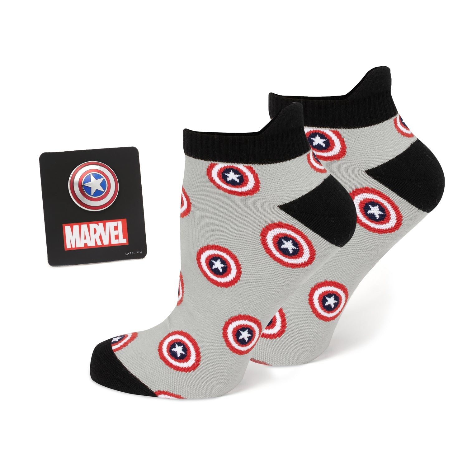  Cufflinks Captain America Gray Ankle Gift Set - Default Title - Bonton