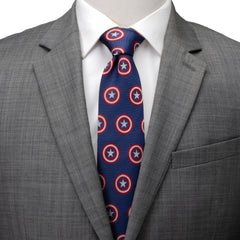 Captain America Hidden Message Blue Men's Tie