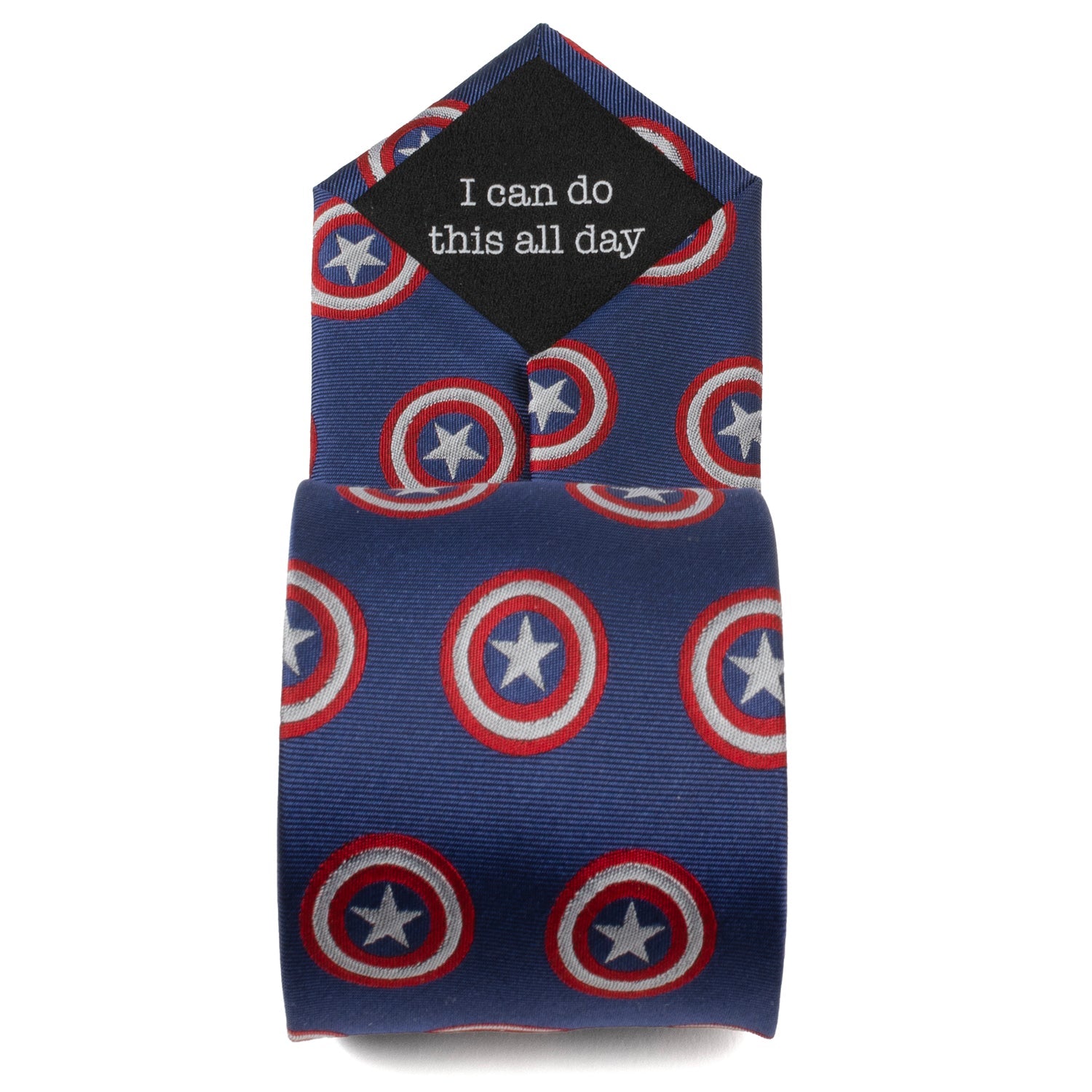  Cufflinks Captain America Hidden Message Blue Men's Tie - Default Title - Bonton