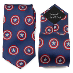 Captain America Hidden Message Blue Men's Tie