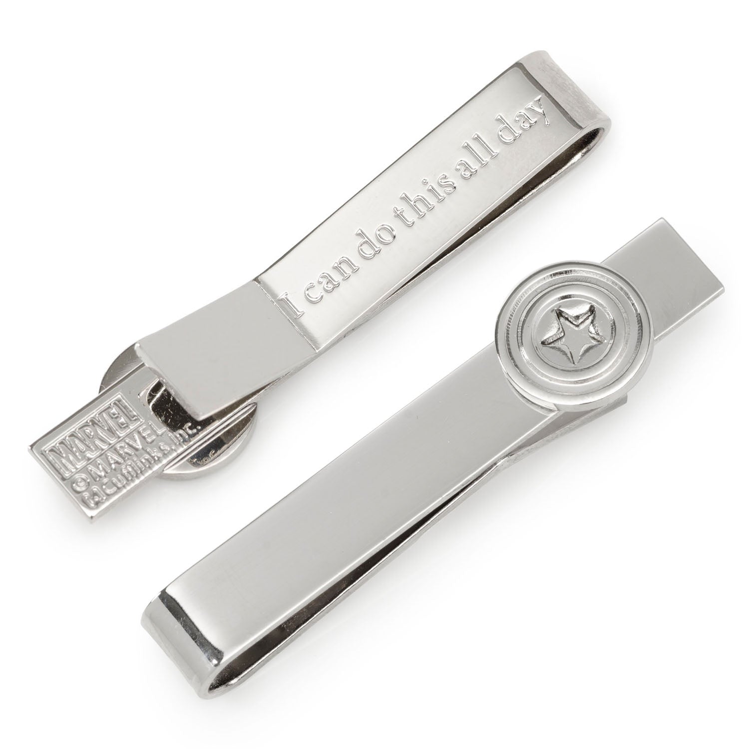  Cufflinks Captain America Hidden Message Tie Bar - Default Title - Bonton