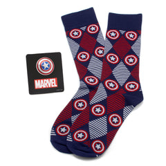 Captain America Navy Argyle Stripe Gift Set