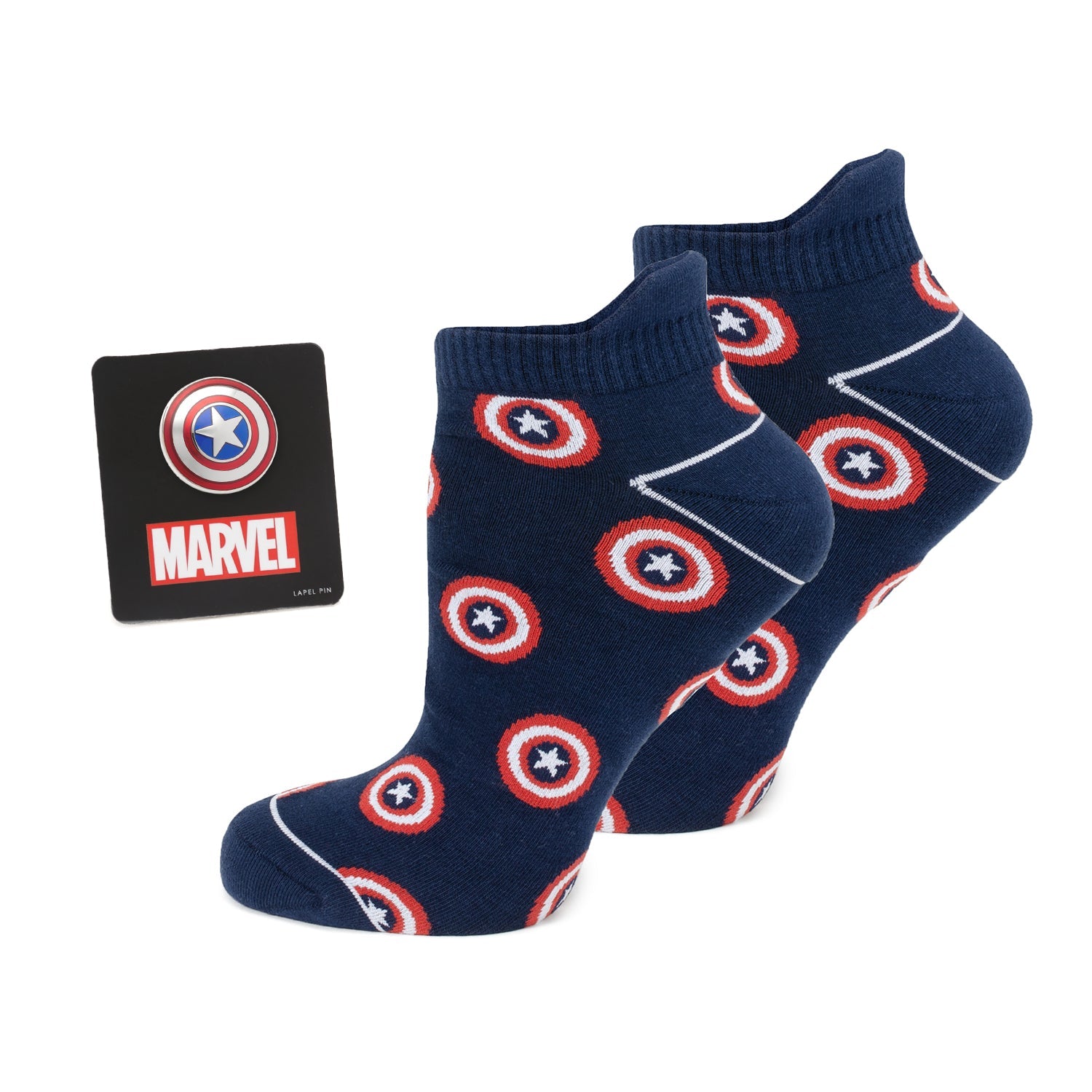  Cufflinks Captain America Navy Ankle Gift Set - Default Title - Bonton