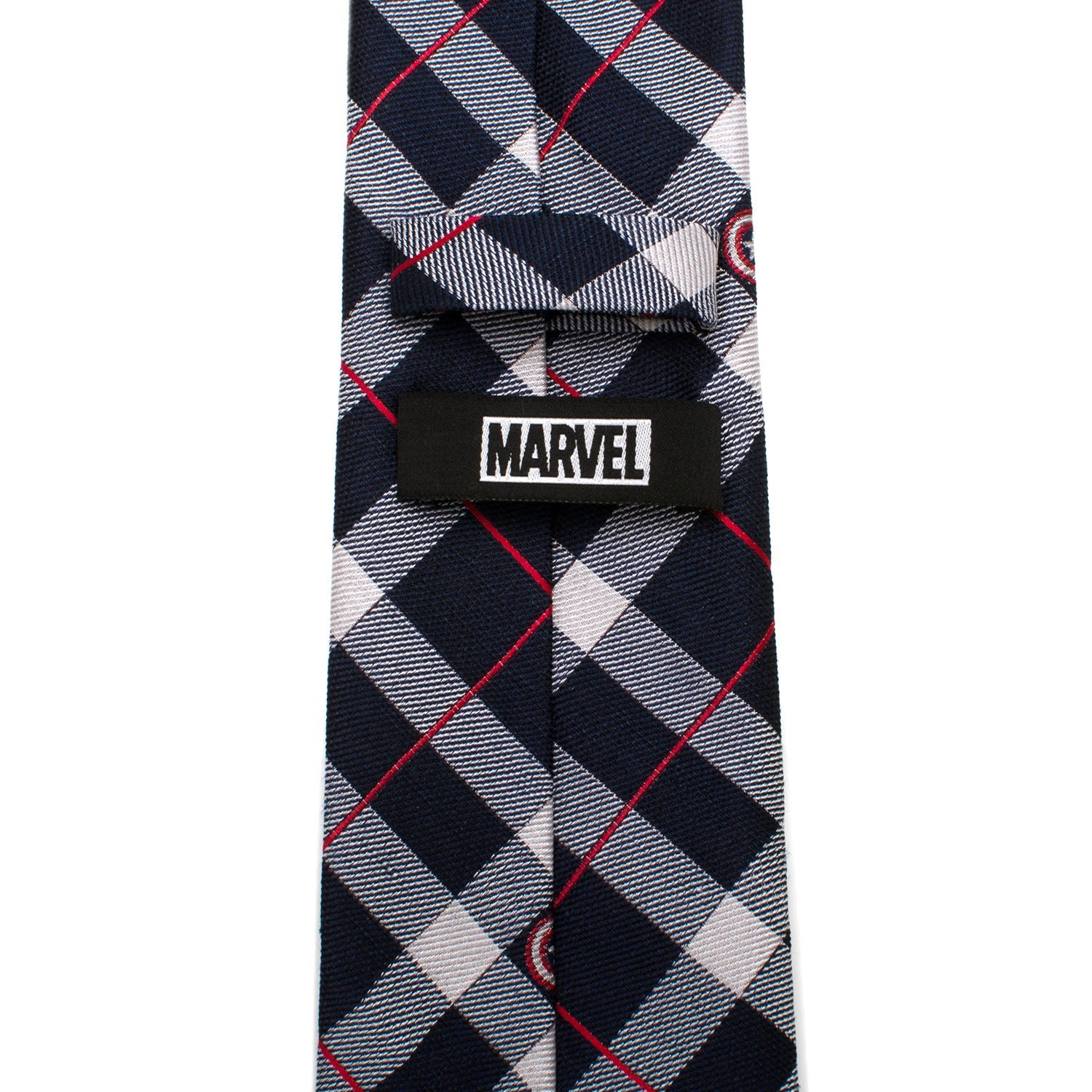  Cufflinks Captain America Blue Plaid Tie - Default Title - Bonton