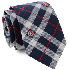 Captain America Blue Plaid Tie