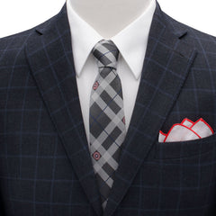 Captain America Gray Plaid Tie