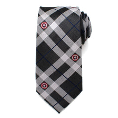 Captain America Gray Plaid Tie