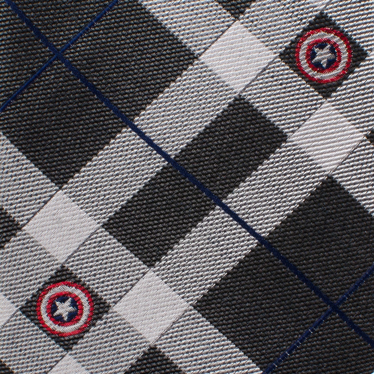  Cufflinks Captain America Gray Plaid Tie - Default Title - Bonton