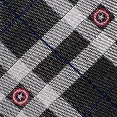 Captain America Gray Plaid Tie