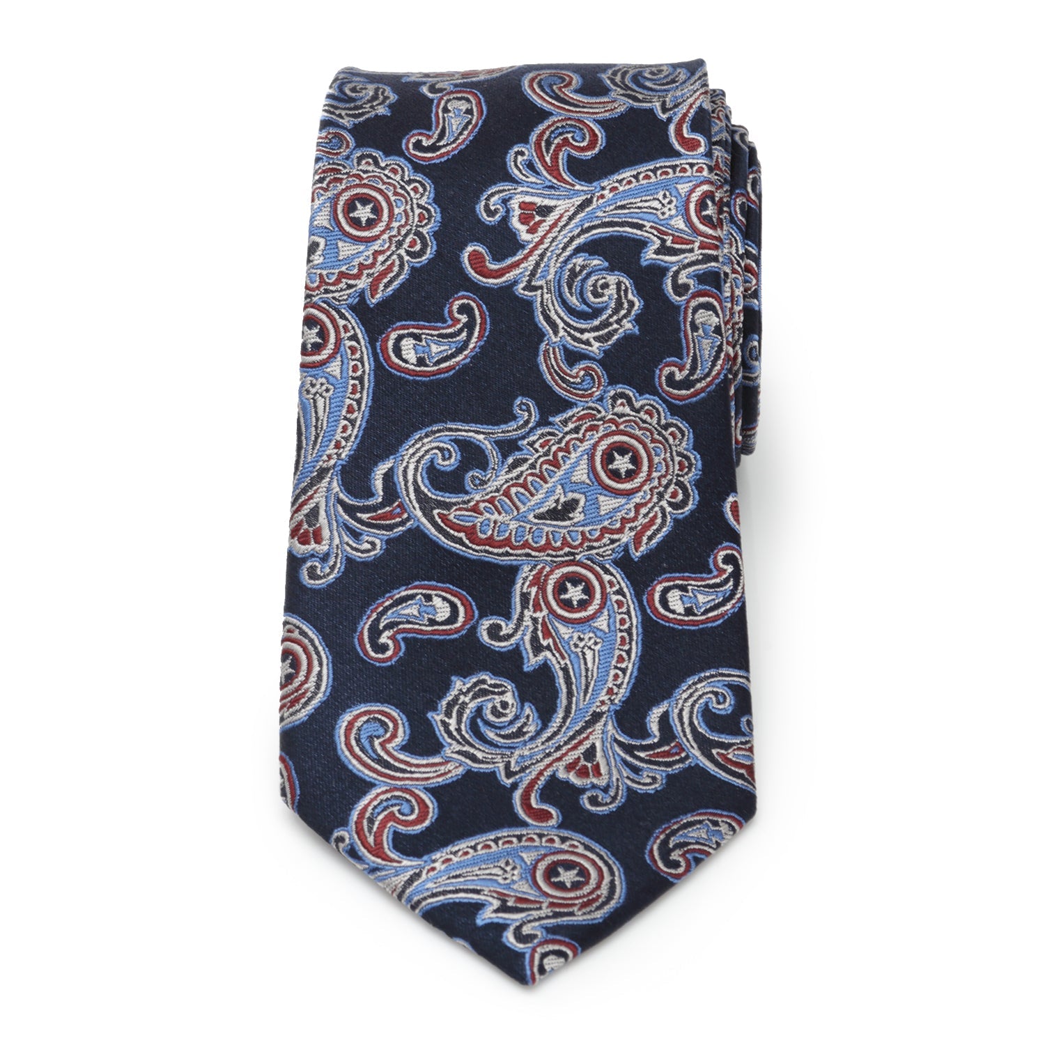  Cufflinks Captain America Paisley Men's Tie - Default Title - Bonton