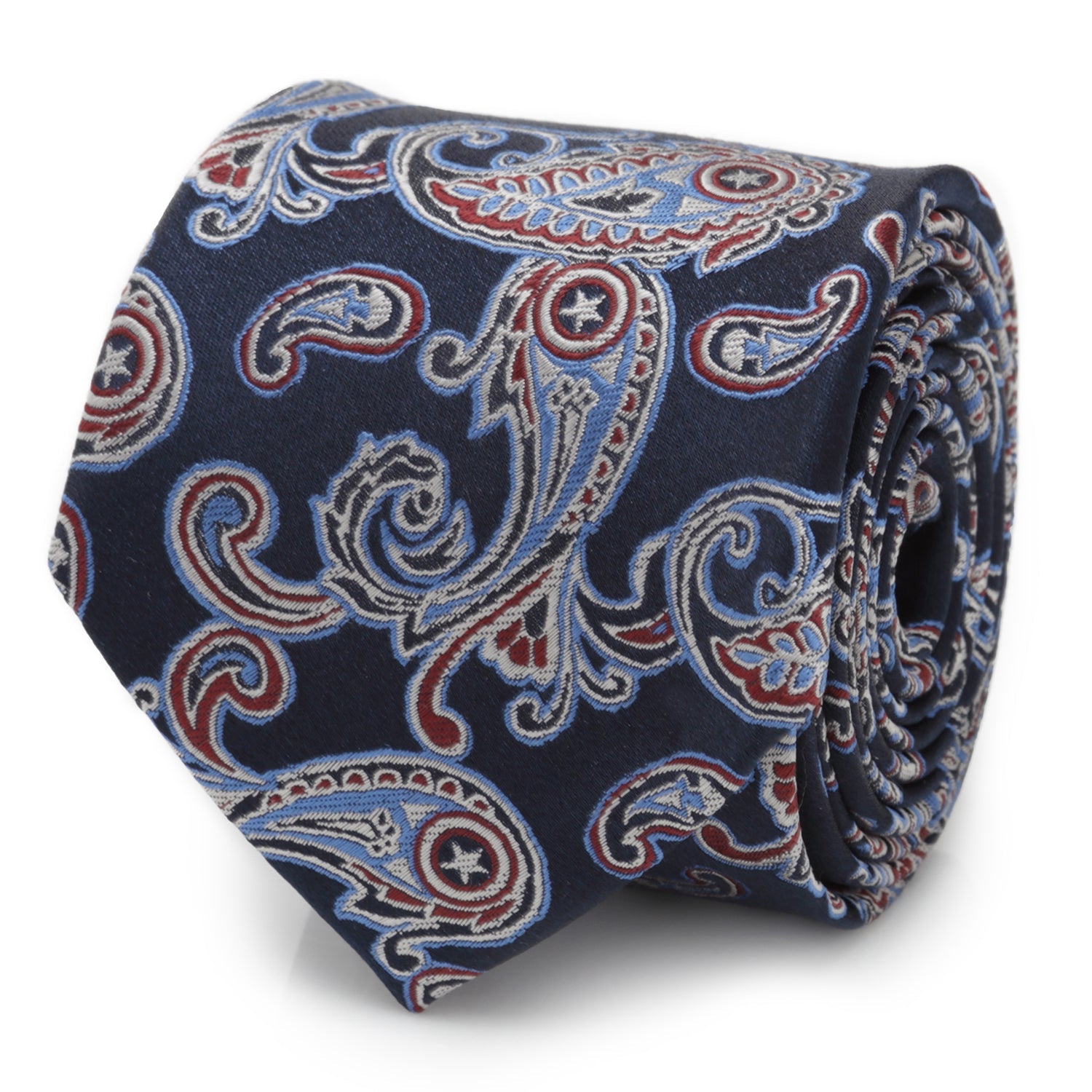  Cufflinks Captain America Paisley Men's Tie - Default Title - Bonton