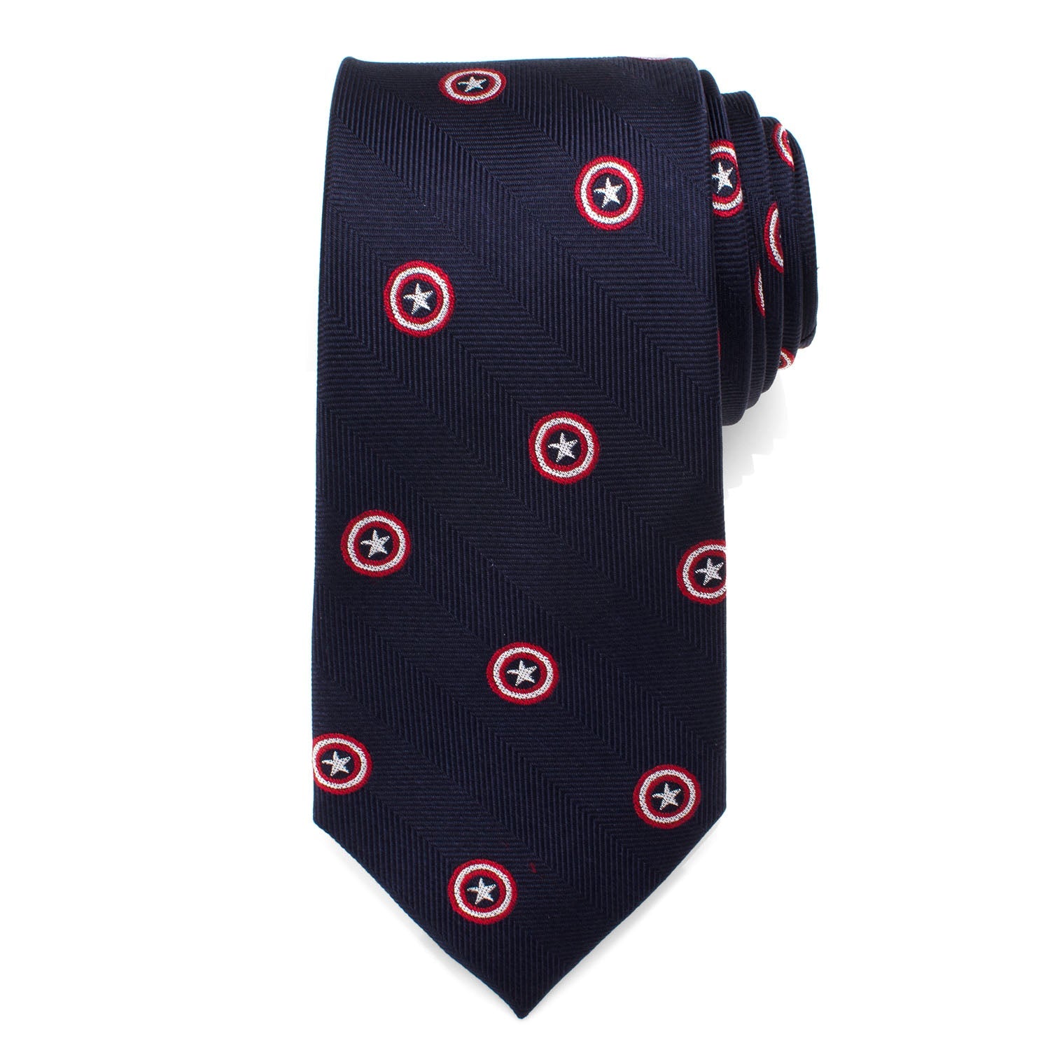  Cufflinks Captain America Navy Tie - Default Title - Bonton