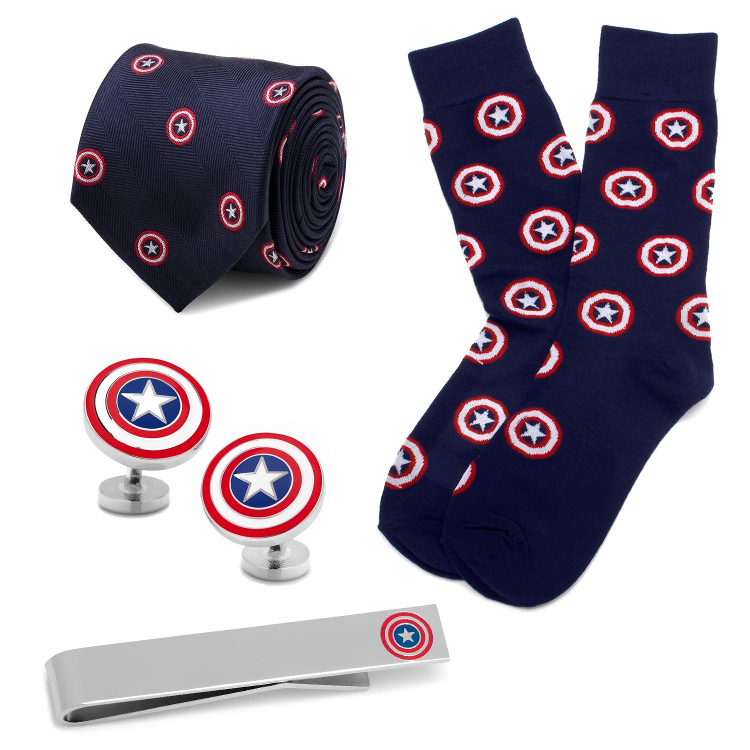  Cufflinks Ultimate Captain America Gift Set - Default Title - Bonton