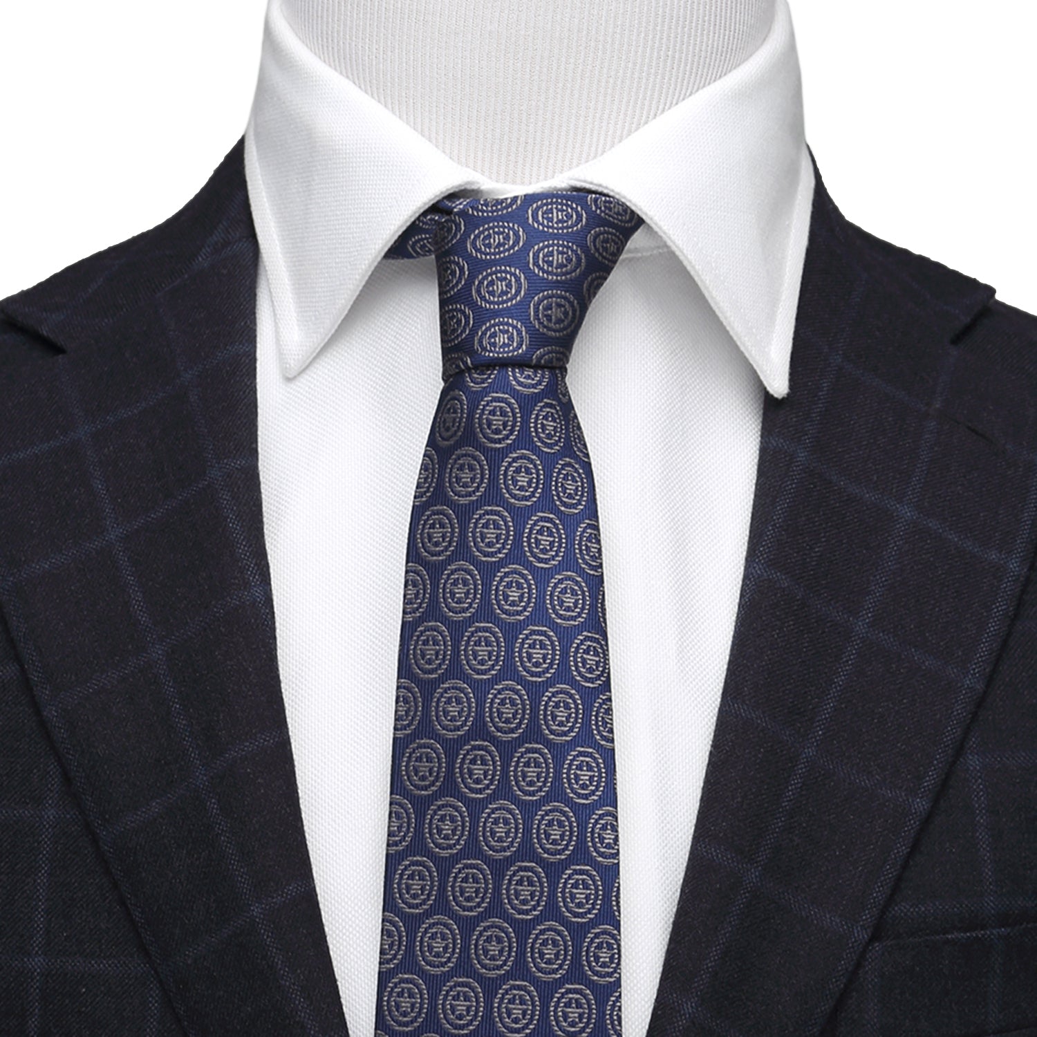  Cufflinks Captain America Shield Blue Men's Tie - Default Title - Bonton