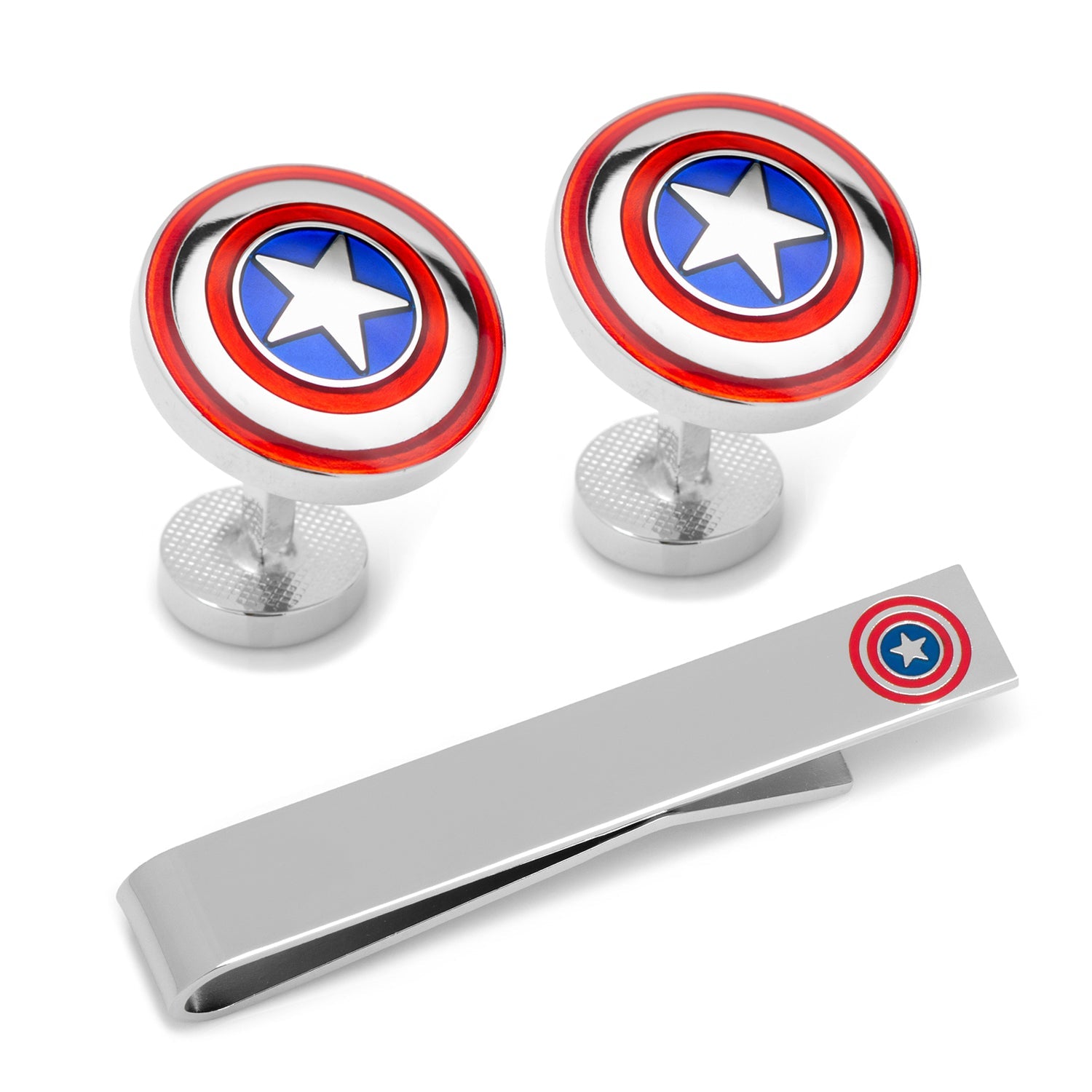  Cufflinks Captain America Cufflinks and Tie Bar Gift Set - Default Title - Bonton