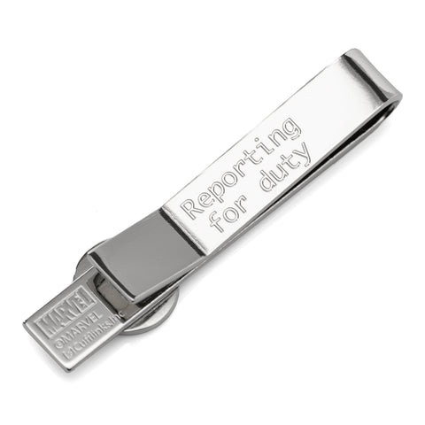 Captain America Silver Hidden Message Tie Bar