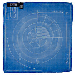 Captain America Shield Blueprint Pocket Square