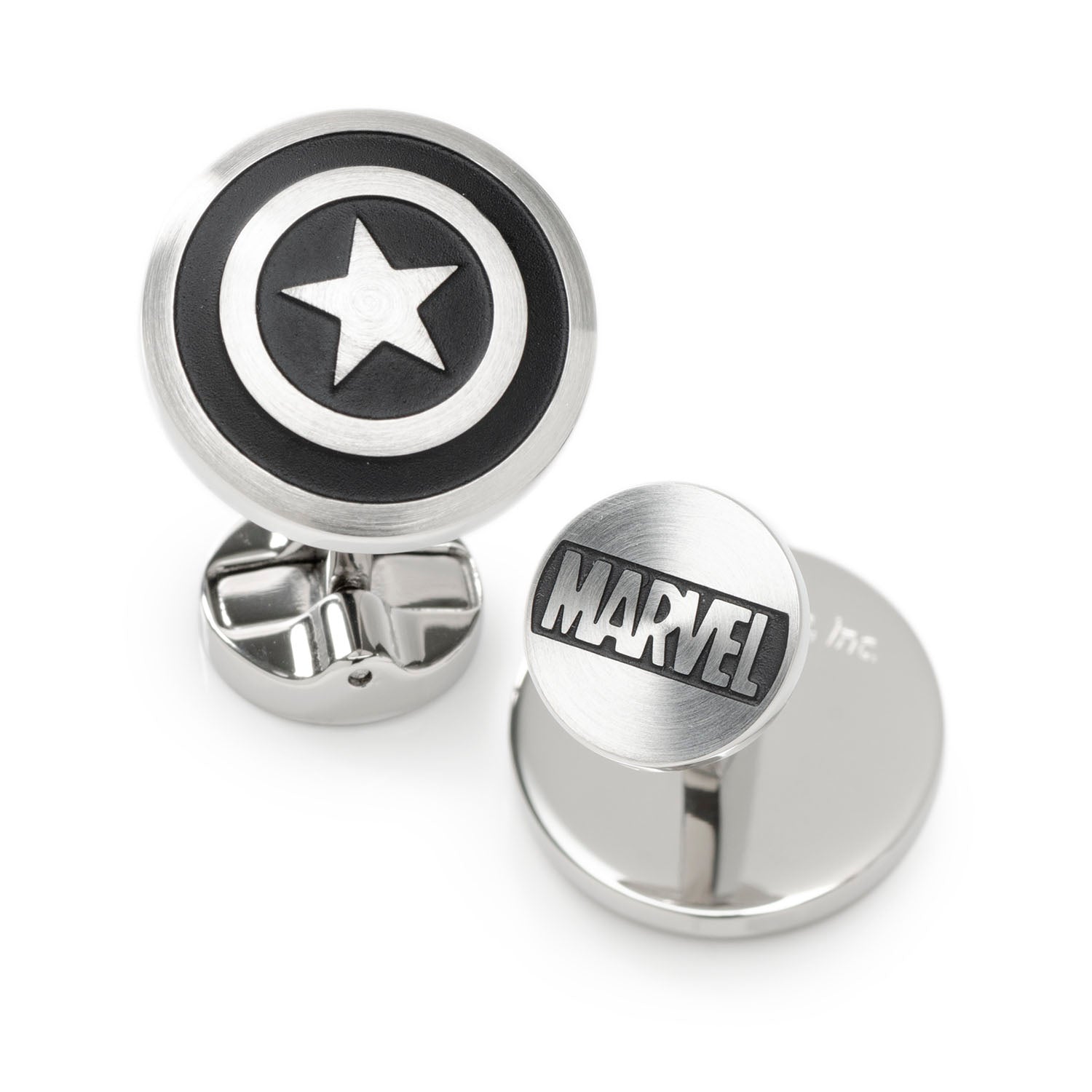  Cufflinks Captain America Shield Stainless Steel Cufflinks - Default Title - Bonton