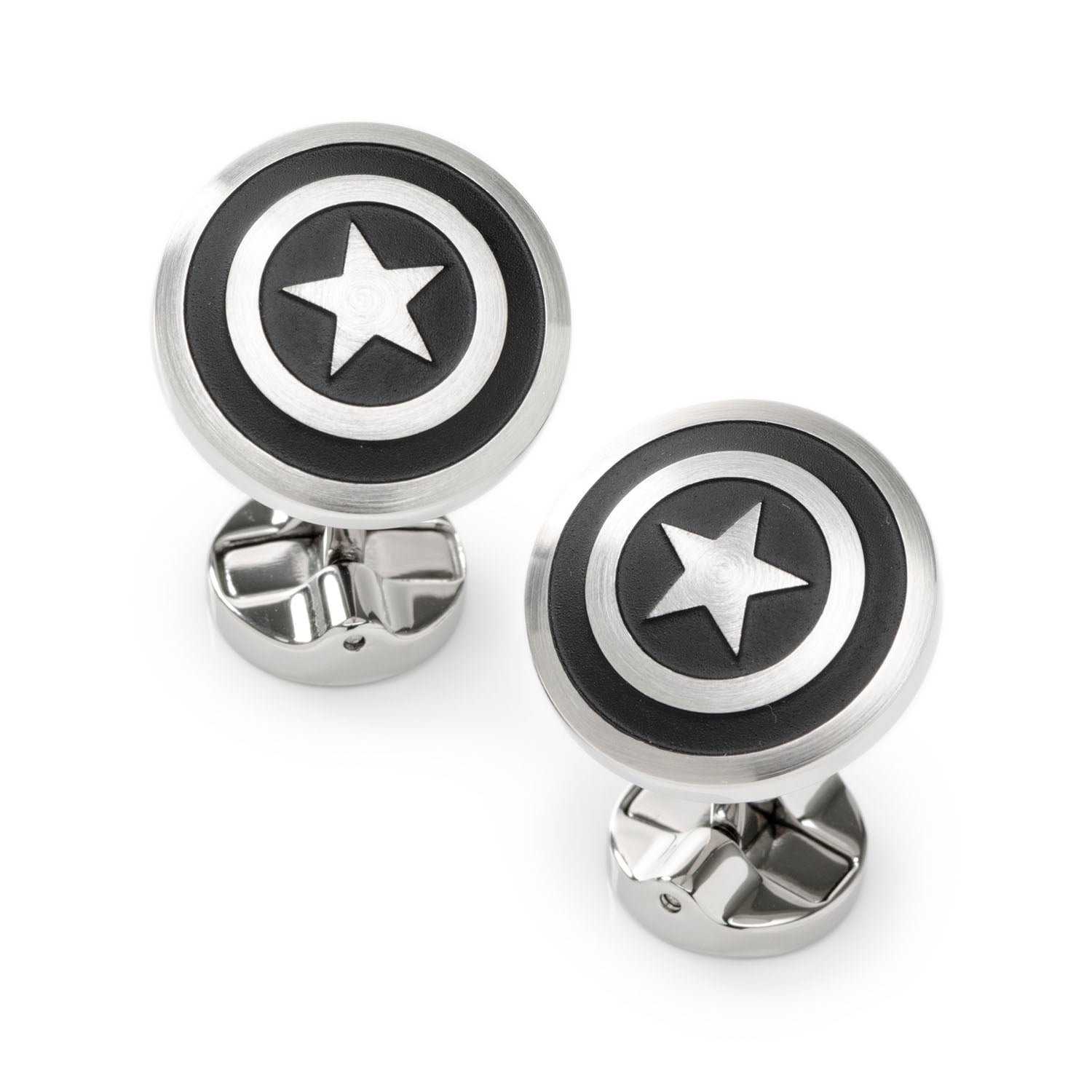  Cufflinks Captain America Shield Stainless Steel Cufflinks - Default Title - Bonton