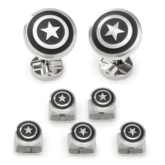 Captain America Shield Stainless Steel 5-Stud Set