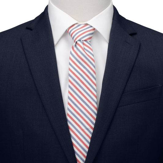 Captain America Striped White Men's Tie