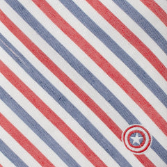 Captain America Striped White Men's Tie