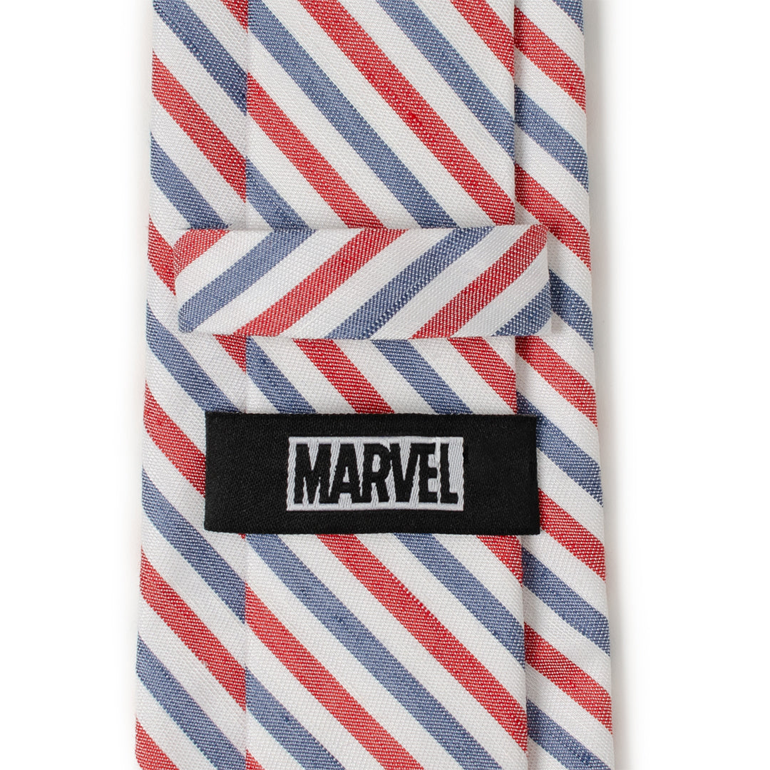  Cufflinks Captain America Striped White Men's Tie - Default Title - Bonton