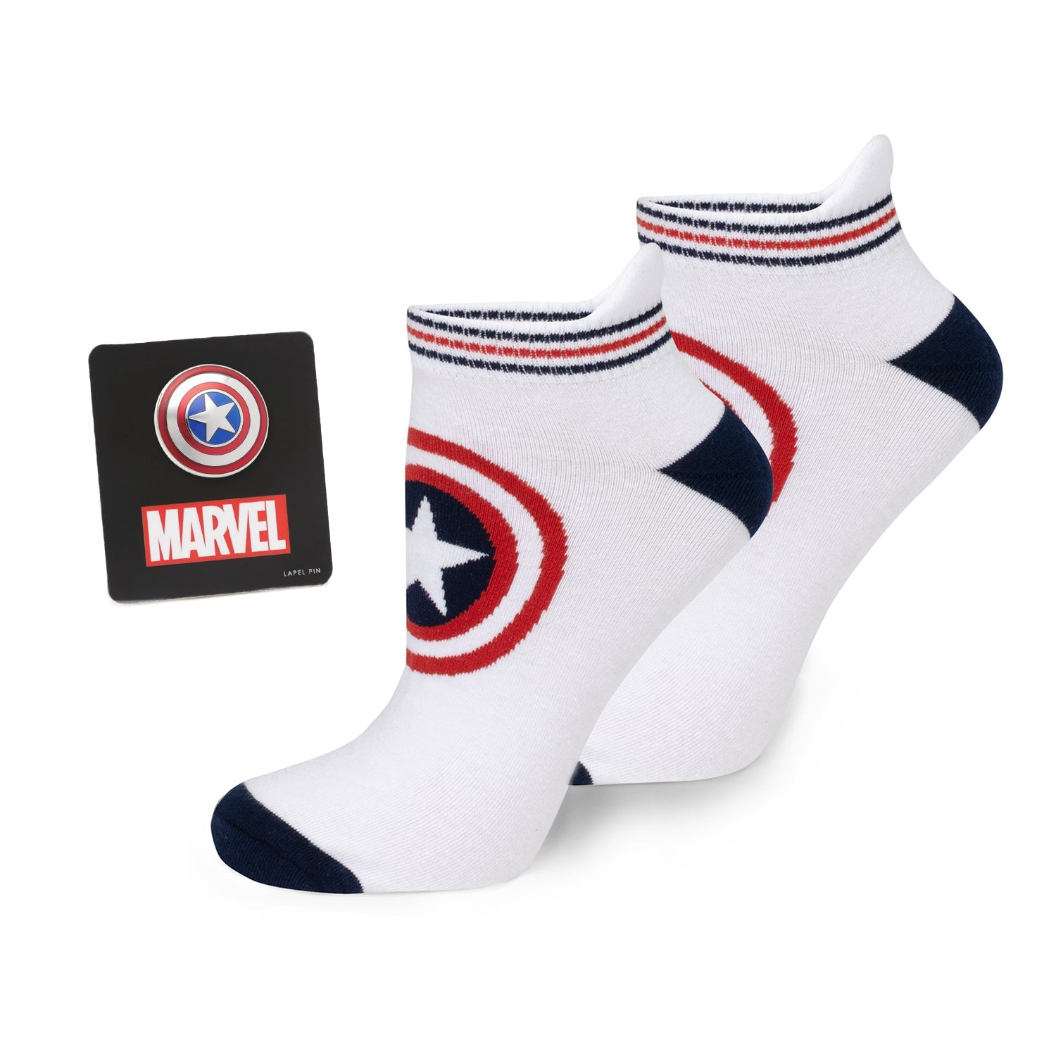  Cufflinks Captain America White Ankle Gift Set - Default Title - Bonton