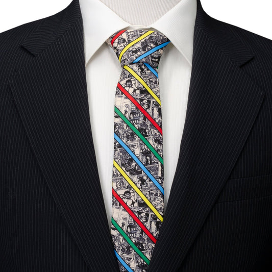 Marvel Comic Stripe Tan Men's Tie