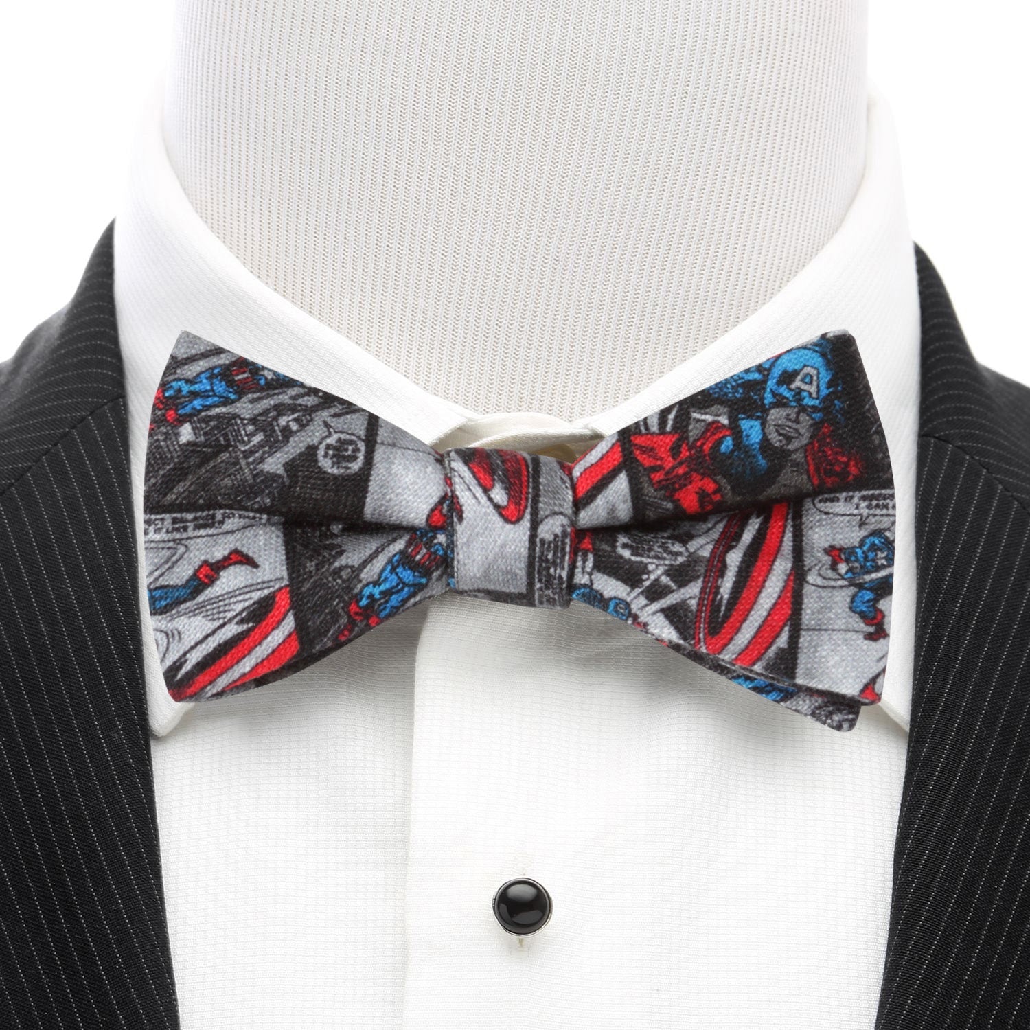  Cufflinks Captain America Comic Gray Men's Bow Tie - Default Title - Bonton