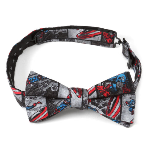 Captain America Comic Gray Men's Bow Tie