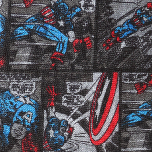 Captain America Comic Gray Men's Tie