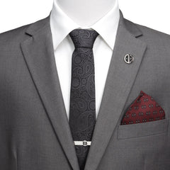 Deadpool Hidden Paisley Black Silk Men's Tie