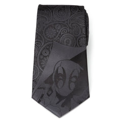 Deadpool Hidden Paisley Black Silk Men's Tie