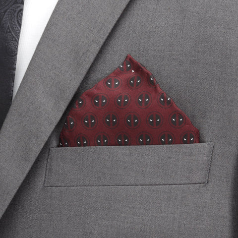 Deadpool Red Mask Silk Pocket Square