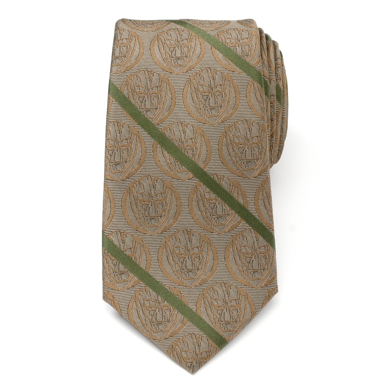  Cufflinks Groot Tan Striped Men's Tie - Default Title - Bonton