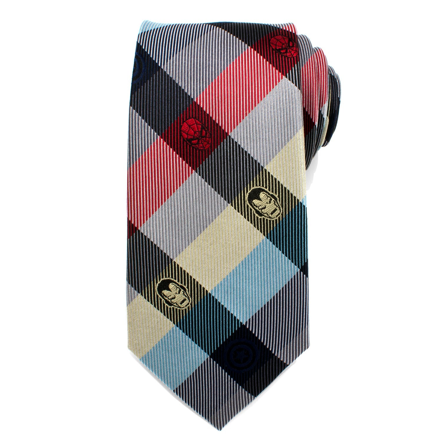  Cufflinks Marvel Comics Plaid Men's Tie - Default Title - Bonton