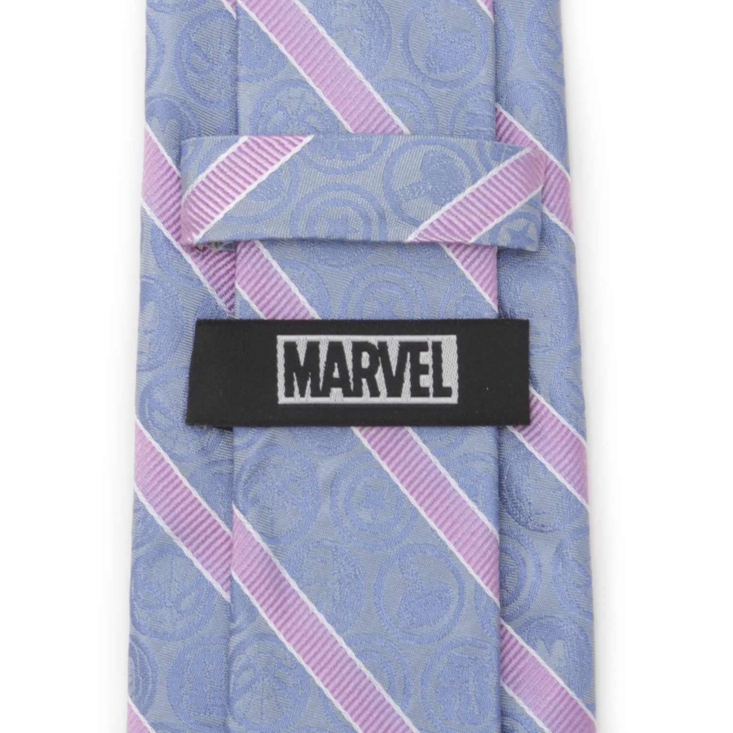  Cufflinks Marvel Comics Blue and Pink Stripe Silk Men's Tie - Default Title - Bonton