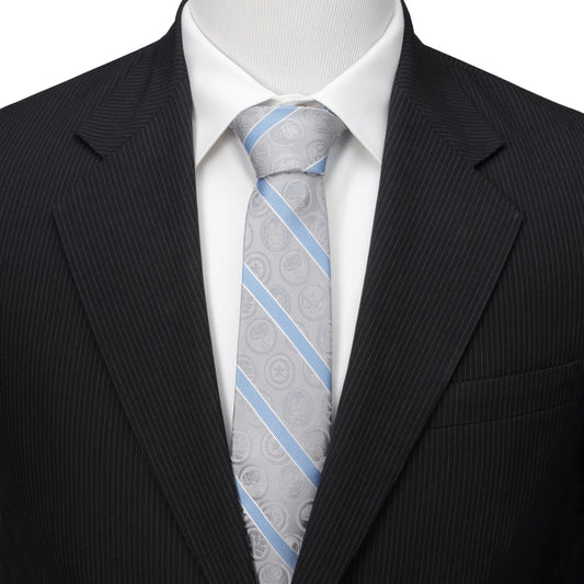 Marvel Comics Gray and Blue Stripe Men's Tie