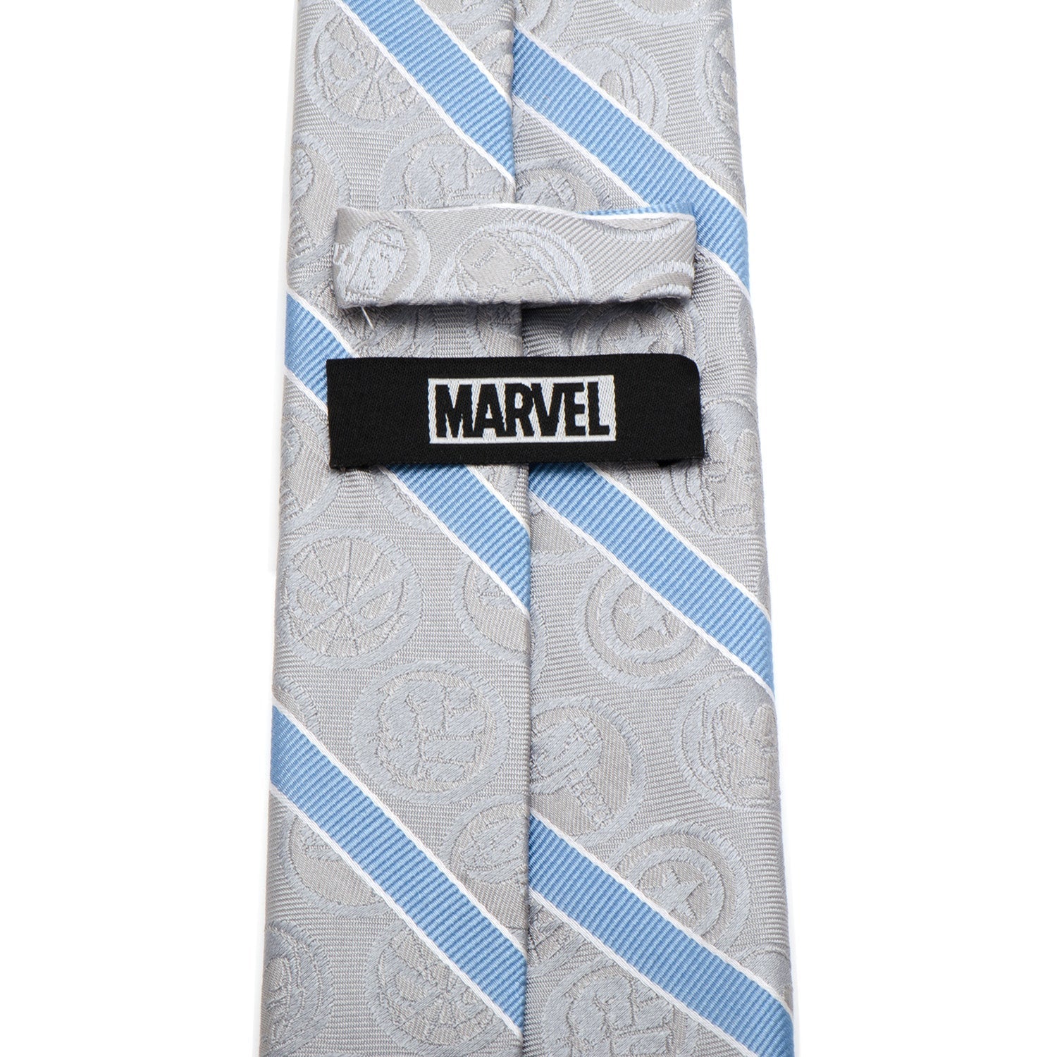  Cufflinks Marvel Comics Gray and Blue Stripe Men's Tie - Default Title - Bonton