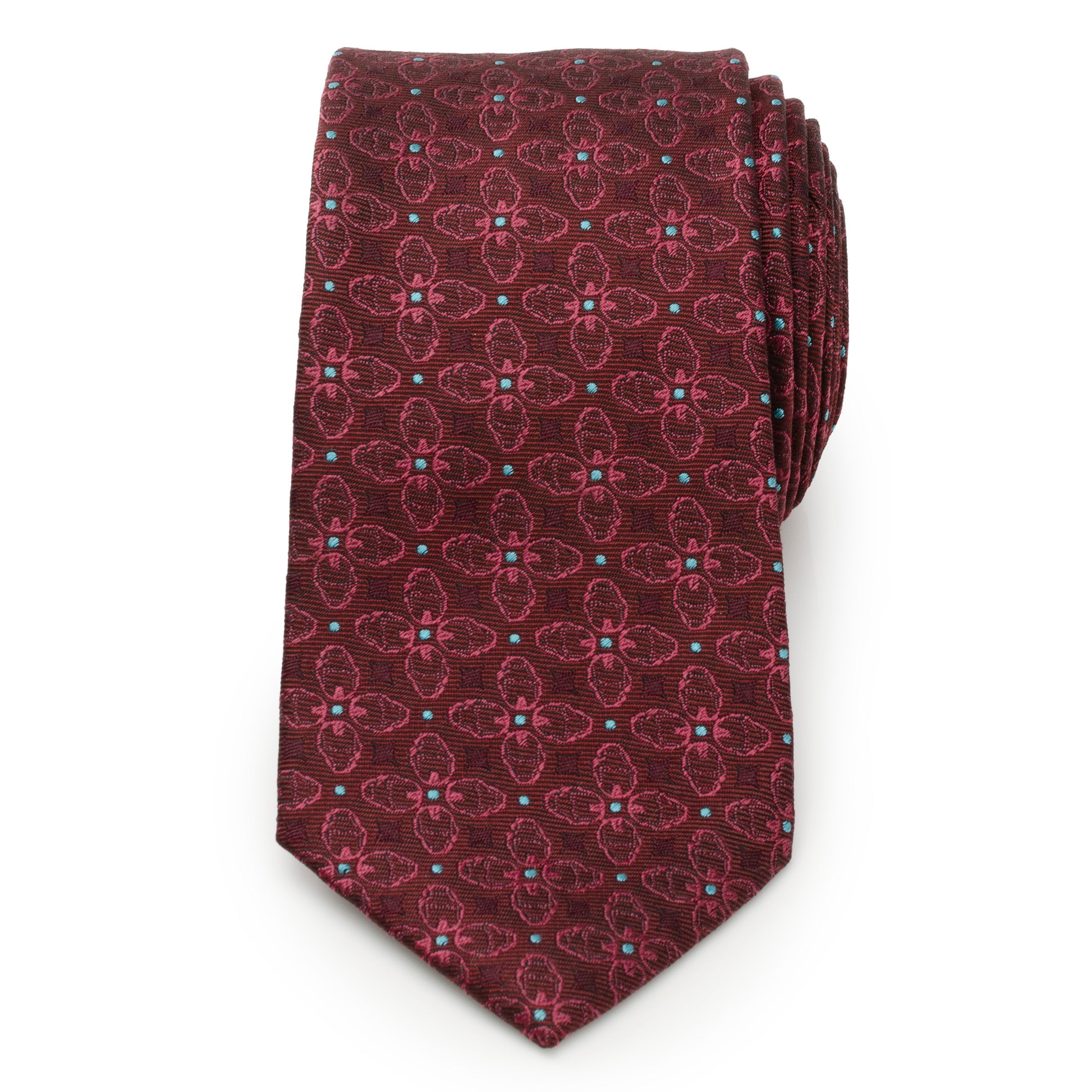  Cufflinks Iron Man Burgundy Multi Men's Tie - Default Title - Bonton