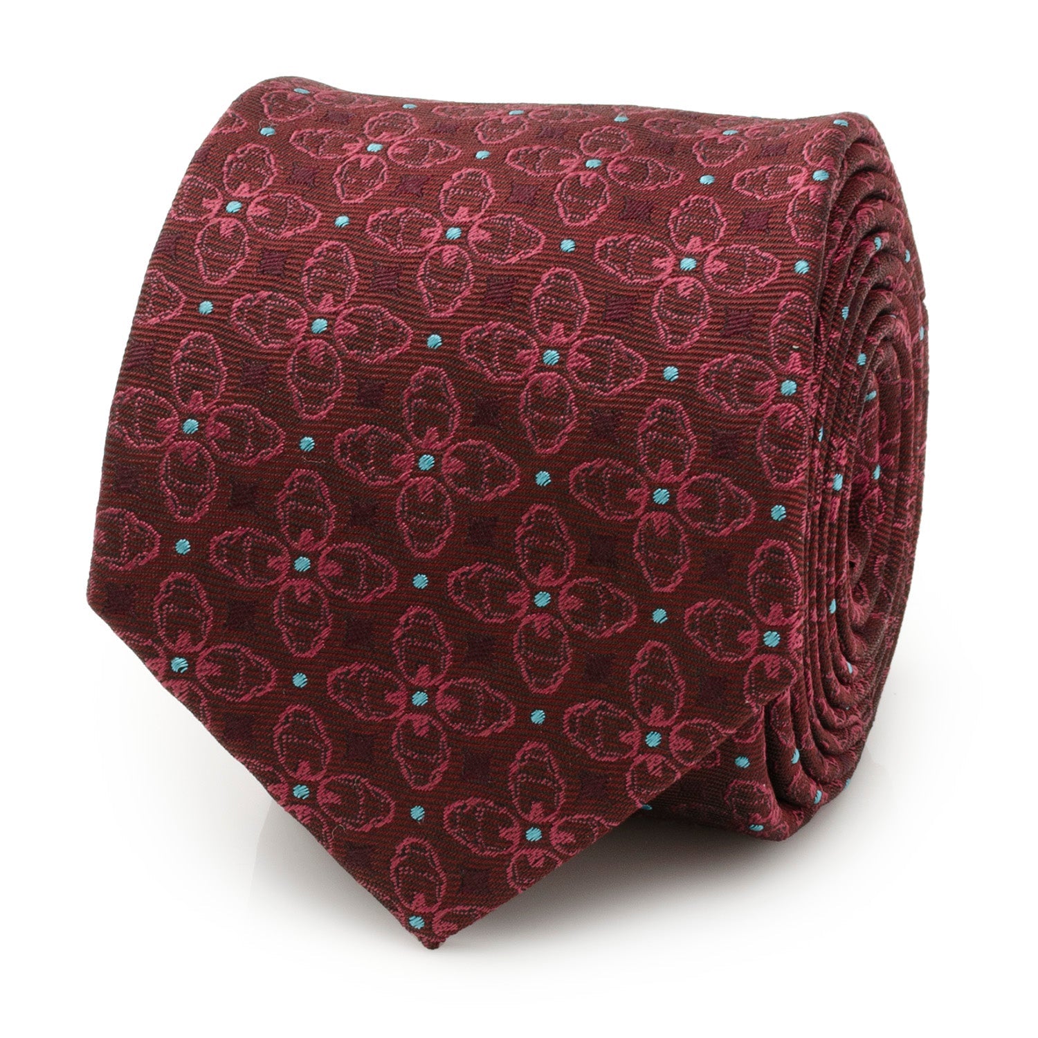  Cufflinks Iron Man Burgundy Multi Men's Tie - Default Title - Bonton