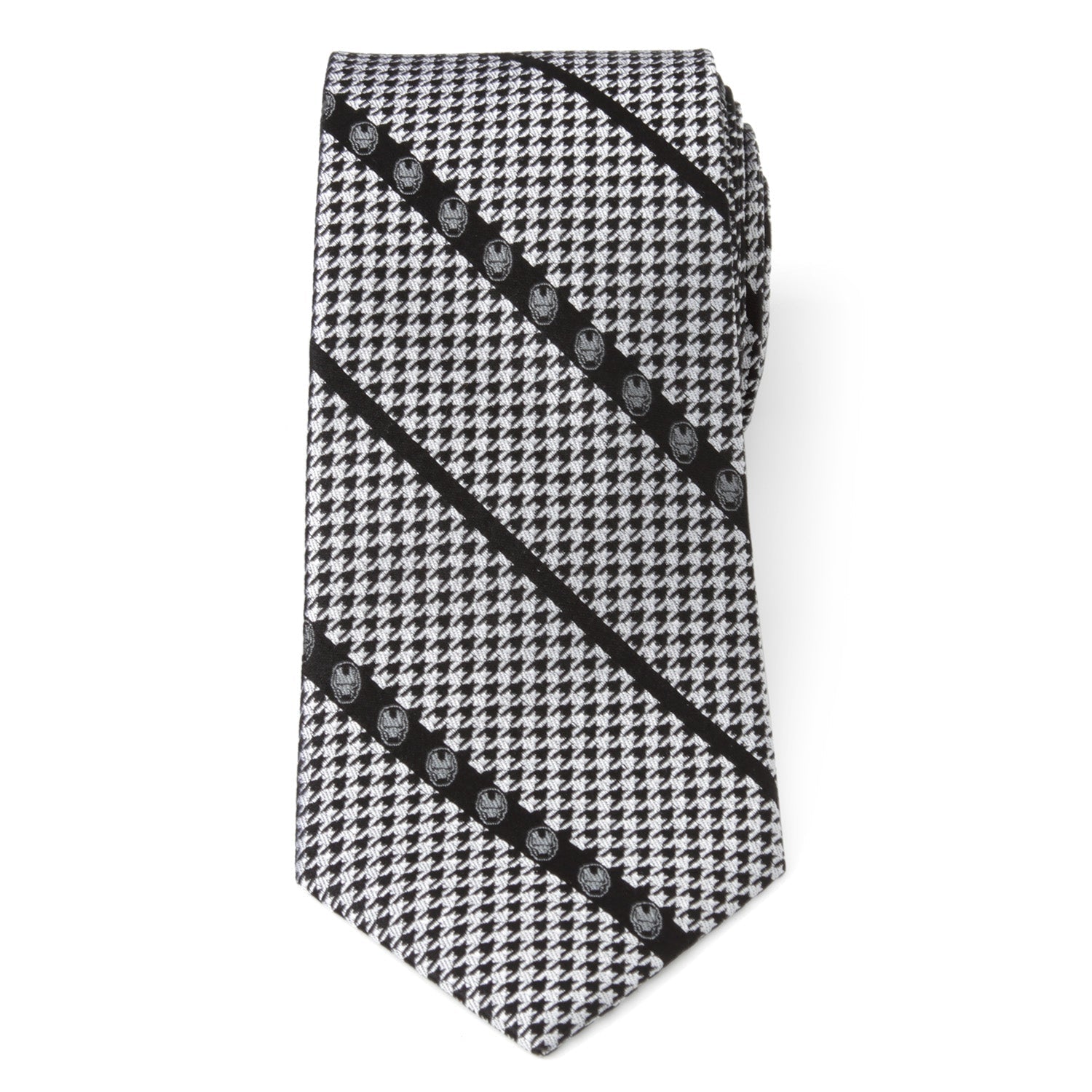  Cufflinks Iron Man Houndstooth Black Men's Tie - Default Title - Bonton