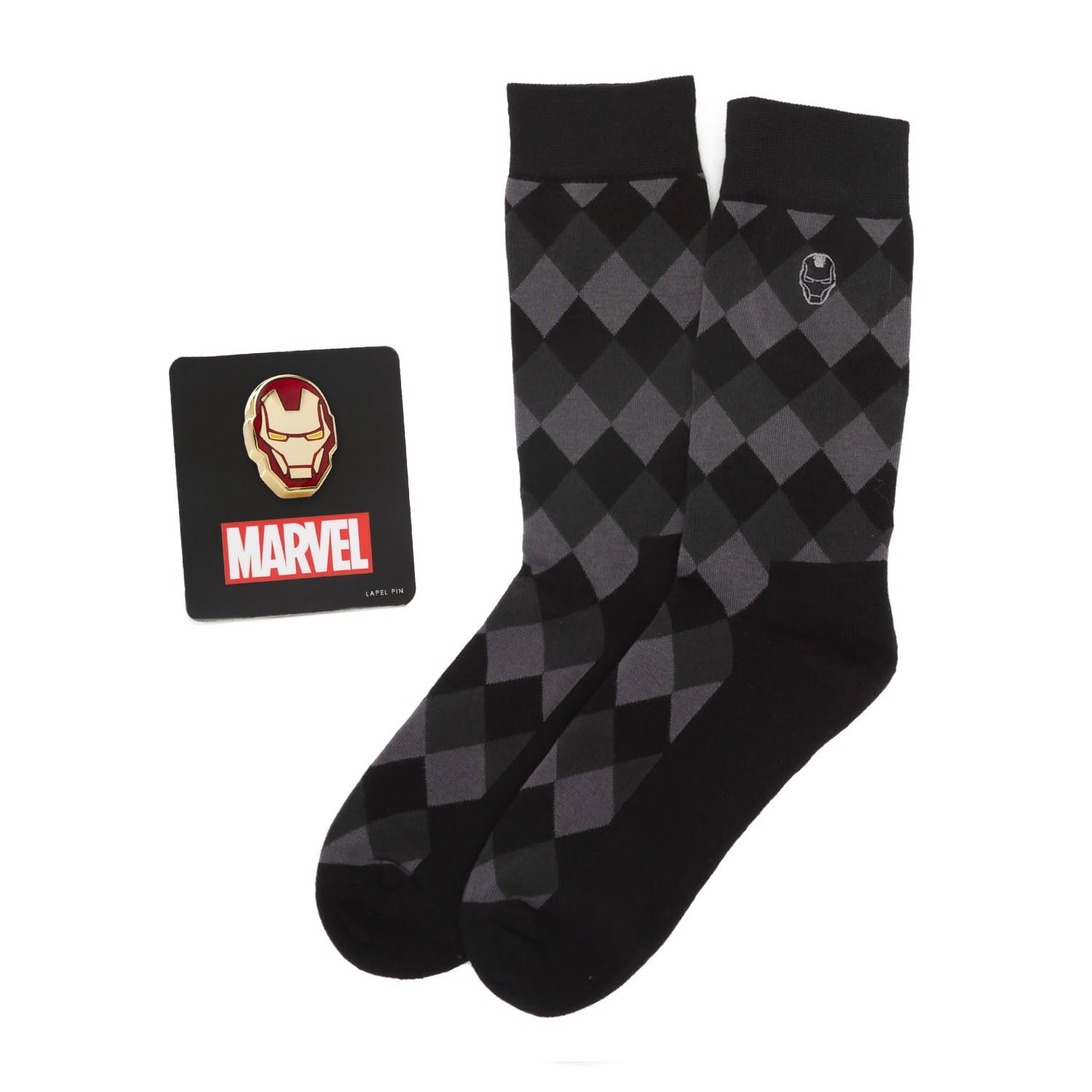  Cufflinks Iron Man Argyle Black Gift Set - Default Title - Bonton